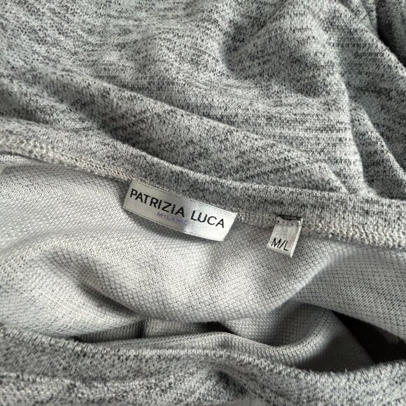 Patrizia Luca Women's Asymmetrical Tunic Top M/L Gray Black Long Sleeve Pullover - Picture 3 of 7